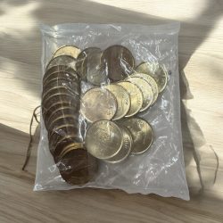 Rs 5 Rupee New Coin RBI Small Coin 75 Year Of Independence 25 Coin Packet India Issue 2023 Kolkata Mint AKAM Issue