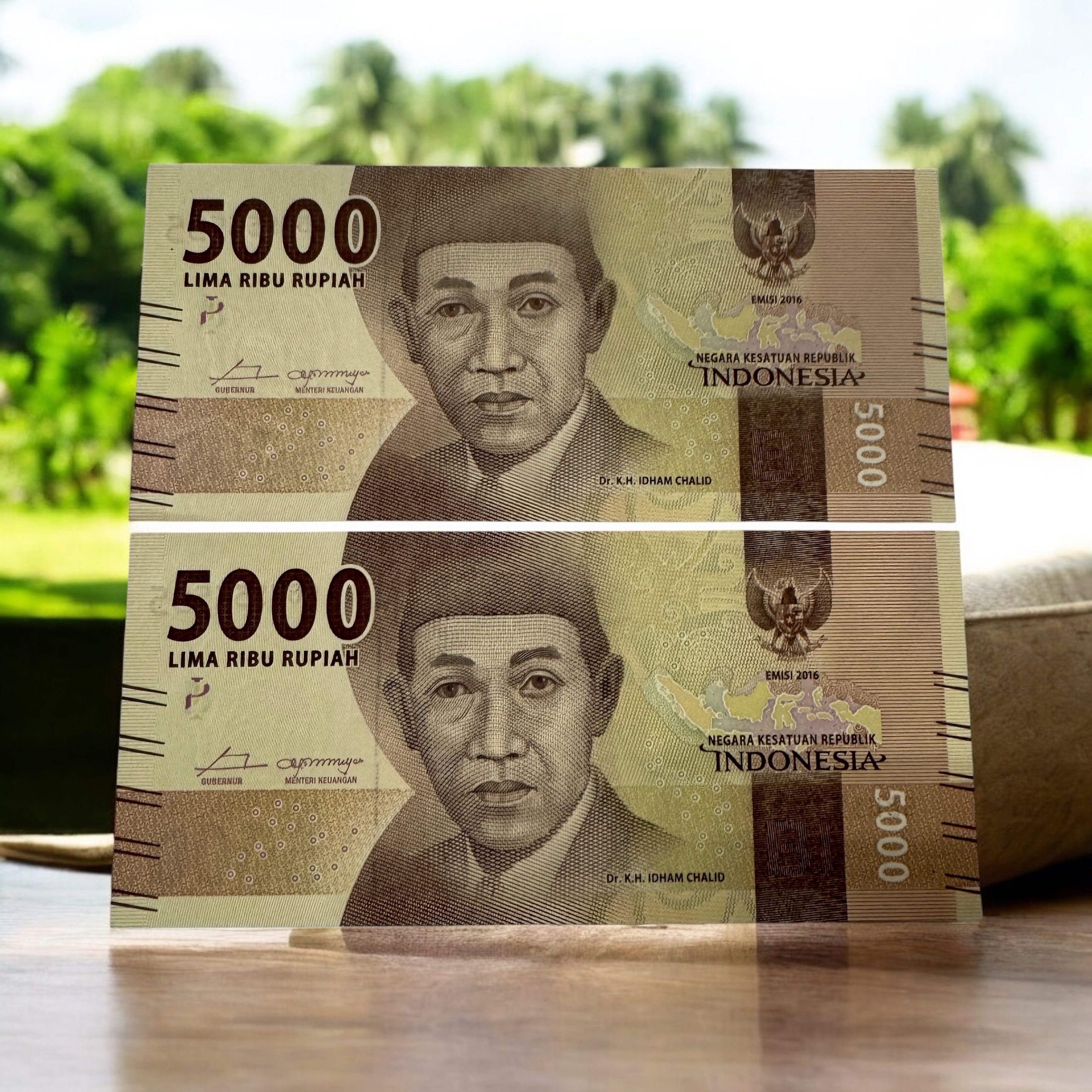 Indonesia 5000 Rupiah Fancy Number Pair 5BU 5555555 UNC Unique And Rare - Image 2