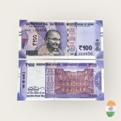 Rs 100 India Banknote Solid Fancy Ladder 123456 New Issue
