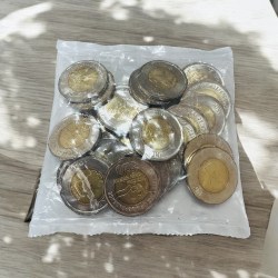 Rs 20 Rupee New Coin RBI Small Coin 75 Year Of Independence 25 Coin Packet India Issue 2024 Mumbai Mint AKAM Issue