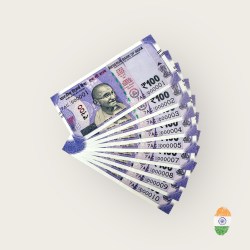 Rs 100 India Banknote Low Serial Fancy Banknote Set 000001 to 000010 Gem Unc Unique and Rare Sanjay Malhotra