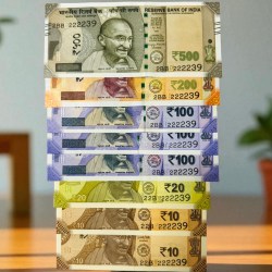 Rs 10 to 500 India Banknote Super Solid Fancy Number Octagon Set 2BB GEM UNC Unique and Rare