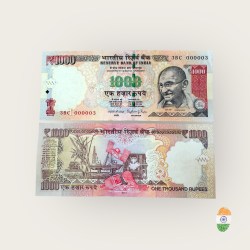 J46 Rs 1000 Republic India Signature Series Signed By Raghuram Rajan Inset L 2014 Issue Unique and Rare