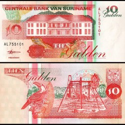 Suriname 10 Gulden Banknote 1991 P137a UNC Unique and Rare