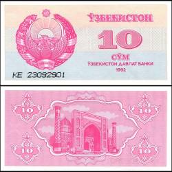 Uzbekistan 10 Sum Banknote 1992 P64 UNC Unique and Rare