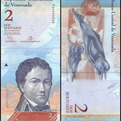 Venezuela 2 Bolivar Fuerte Banknote 2013 P88f UNC Unique and Rare