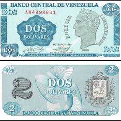 Venezuela 2 Bolivares Banknote 1989 P69 UNC Unique and Rare
