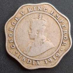 Four Anna 1919 George V British - India Rare Coin # L-712