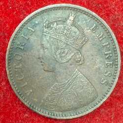 Alternative view of India - British ¼ Anna 1878 - Victoria "Victoria Empress"Coin # L-713