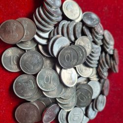 Alternative view of 10 paise steel 1988 Noida Gem unc (100 pcs lott) very rare gem unc