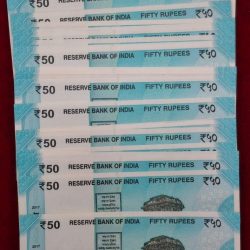 Alternative view of 50 RUPEES STAR ✨ NOTE WITH MIDDLE 786 RARE GEM UNC NOTE