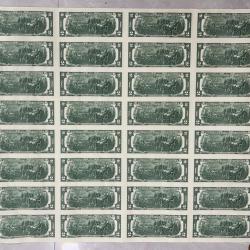 Alternative view of AMERICA 2 DOLLAR (32 NOTE) UNCUT SHEET (C) SERIES WITH ROLL BOX AND CERTIFICATE