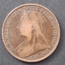 Alternative view of United Kingdom 1 Penny 1896 - Victoria RARE COIN #A-405