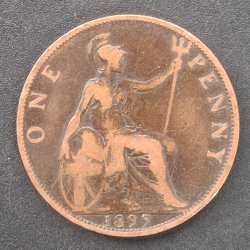 United Kingdom 1 Penny 1899 Victoria RARE COIN #A-401