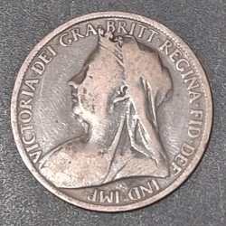 Alternative view of United Kingdom 1 Penny 1901 Victoria RARE COIN #A-407