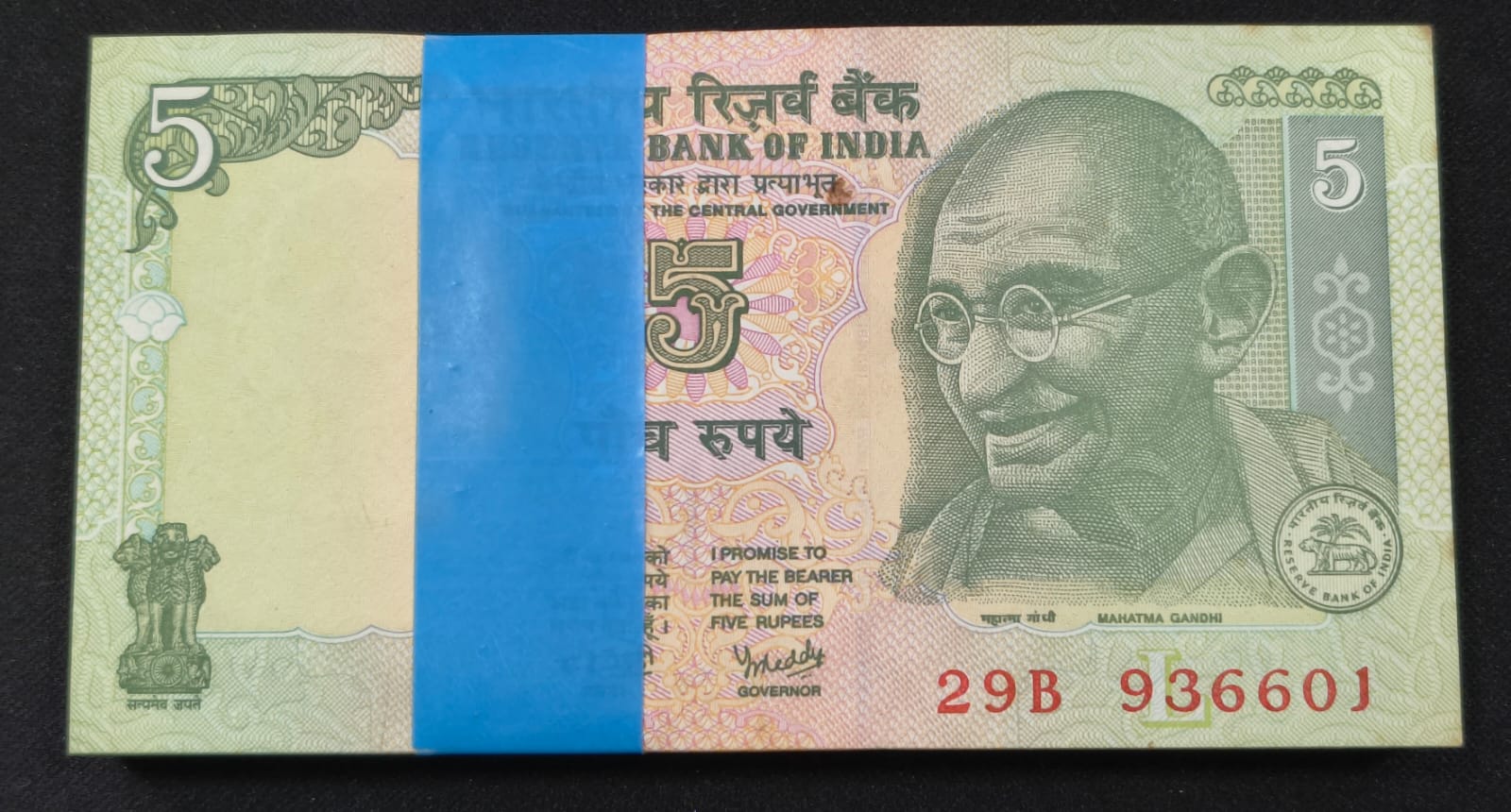 5 RUPEES GOVERNOR Y.B.REDDY RARE (100 NOTE) SERIAL PACKET
