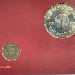 Alternative view of 200 years of state bank of India (UNC SET) 2 coins kolkatta mint