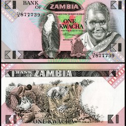 Zambia 1 Kwacha Banknote 1980 to 1988 ND P23b UNC Unique and Rare