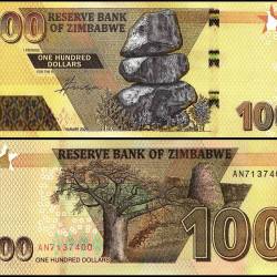 Zimbabwe 100 Dollars Banknote 2023 P106b UNC Unique and Rare