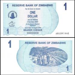 Zimbabwe 1 Dollar Bearer Cheque 2006 P37 UNC Unique and Rare