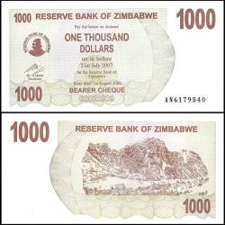 Zimbabwe 1000 Dollars Bearer Cheque 2006 P44 UNC Unique and Rare