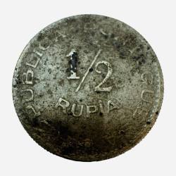 Half Rupee Portuguese India Year 1952 Unique and Rare