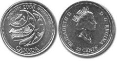 Canada, 25 Cents, 2000, Ingenuity, KM #380, Fine Condition.
