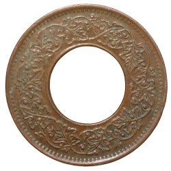 Alternative view of Bronze 1 Pice of George VI (AD 1945) of Bombay Mint Flat Crown Type