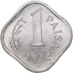 Aluminium 1 Paisa of Republic India (AD 1972) of Hyderabad Mint UNC Grade