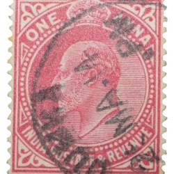 Postal Stamp of Edward VII 1 Anna Pink Clour - Used Condition as per image.
