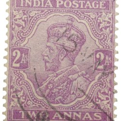 Postal Stamp of George V 2 Annas Purple Colour - Used Condition as per image.