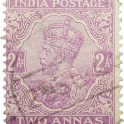 Postal Stamp of George V 2 Annas Purple Colour - Used Condition as per image.