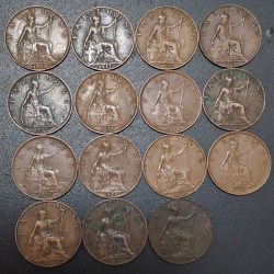 ENGLAND GEORGE FIFTH ONE FARTHING ALL DIFFERENT DATES SET #A-429)