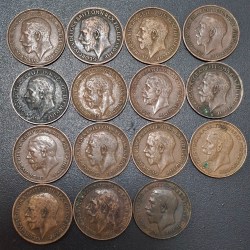 Alternative view of ENGLAND GEORGE FIFTH ONE FARTHING ALL DIFFERENT DATES SET #A-429)