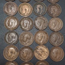 Alternative view of ENGLAND GEORGE FIFTH ONE FARTHING ALL DIFFERENT DATES SET #A-431