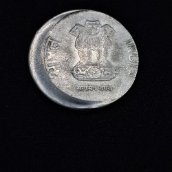 Alternative view of 2 RUPEE COIN 2011 NOIDA MINT OFF CENTRE ERROR COIN
