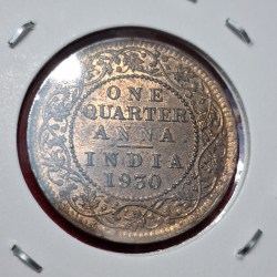 Alternative view of ONE QUARTER ANNA 1930 GEORGE V KING EMPEROR COIN