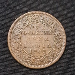 ONE QUARTER ANNA 1909 EDWARD VII KING AND EMPEROR