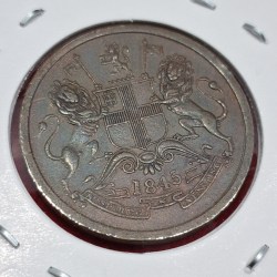 Alternative view of RARE HALF ANNA EAST INDIA COMPANY COIN 1845