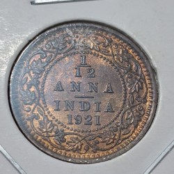 1/12 ANNA 1921 CALCUTTA MINT GEORGE V KING EMPEROR COIN