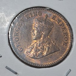 Alternative view of 1/12 ANNA 1921 CALCUTTA MINT GEORGE V KING EMPEROR COIN