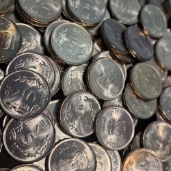 Alternative view of 5 RUPEE 2017 NOIDA MINT BRILLIANT CONDITION COIN LOT OF 20 PICS