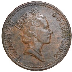 Bronze 1 Penny of Elizabeth II (AD 1996) from United Kingdom