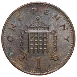 Alternative view of Bronze 1 Penny of Elizabeth II (AD 1996) from United Kingdom