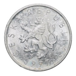 Aluminium 10 Heller of Czech Repulic (AD 1997) with Czech lion UNC Grade