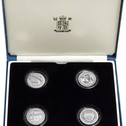 Alternative view of 2003 Whole Coin Set UK Pattern £1 Set Silver Proof Bridges with certificate extermaly rare set