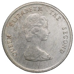 Alternative view of Copper-Nickel 10 Cents of Elizabeth II (AD 1995) from East Caribbean States Scarce