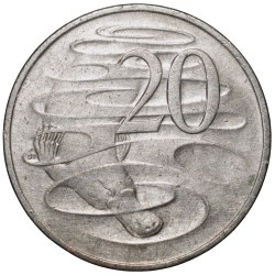 Copper-Nickel 20 Cents of Elizabeth II(AD2014) From Australia with Platypus (Ornithorhynchus anatinus)