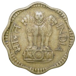Alternative view of Nickel-Brass 10 Paise of Republic India (AD 1971) of Bombay Mint Extremely Fine