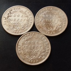 Alternative view of EAST INDIA COMPANY QUEEN VICTORIA 1840 ONE' RS SILVER wt. 11.5 gm each 1 EXCELLENT CONDITION AS image🖼 3 piece given Same and similar piece available